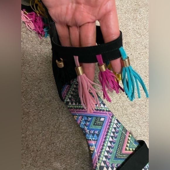 Black multicolored flats size 8 - Picture 6 of 8